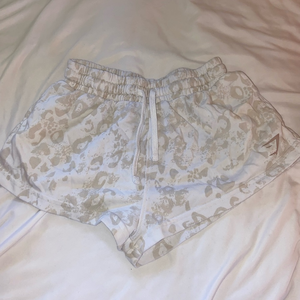 Gymshark cheeta print sweat shorts